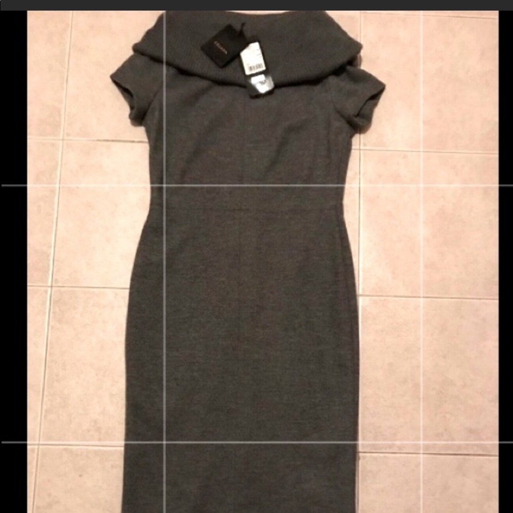 Sophisticated Escada Gray Boatneck Pencil Dress 36